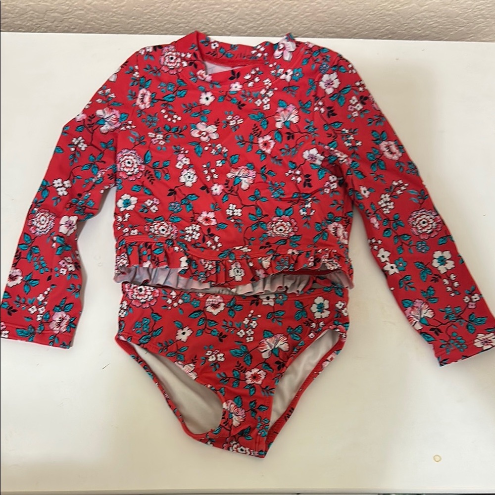 3/20$ Floral Red Kids Swim Set